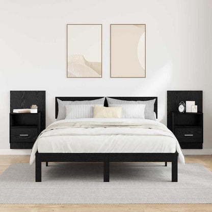 vidaXL Bedside Cabinet 2 pcs Black Oak 50 x 32.5 x 80cm 4