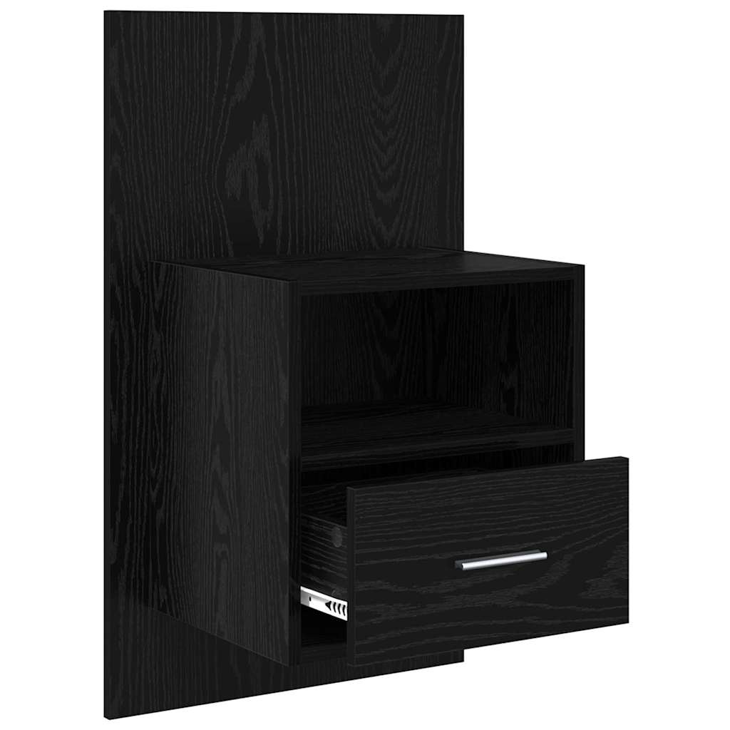 vidaXL Bedside Cabinet 2 pcs Black Oak 50 x 32.5 x 80cm 5