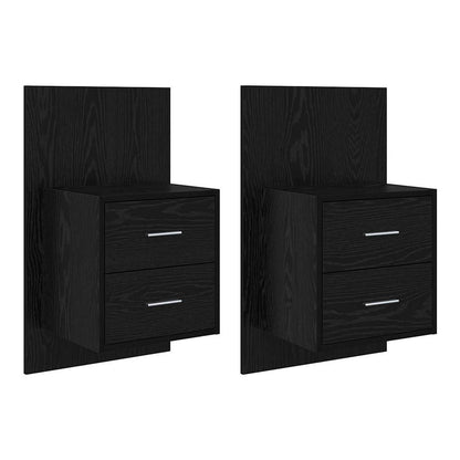 Wall-mounted Bedside Cabinet Black oak