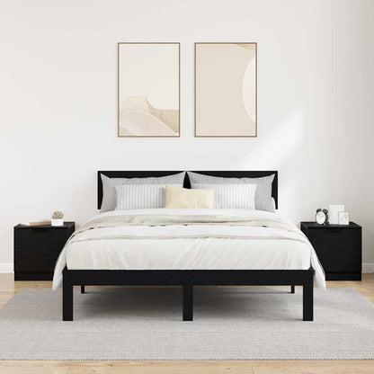 vidaXL Bed Cabinet 2 pcs Black Oak 40 x 39 x 40cm Engineered Wood 4