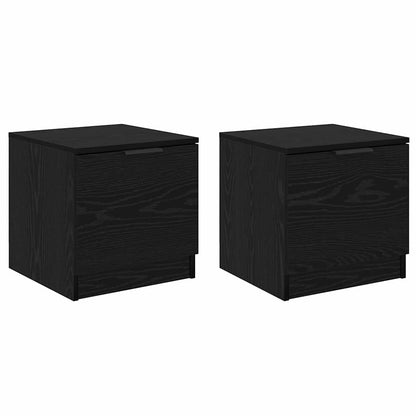 vidaXL Bed Cabinet 2 pcs Black Oak 40 x 39 x 40cm Engineered Wood 2
