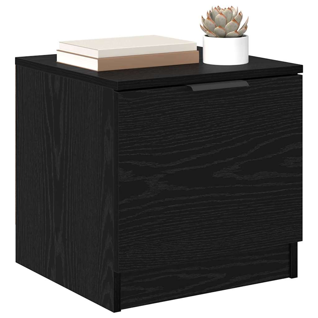 vidaXL Bed Cabinet 2 pcs Black Oak 40 x 39 x 40cm Engineered Wood 3