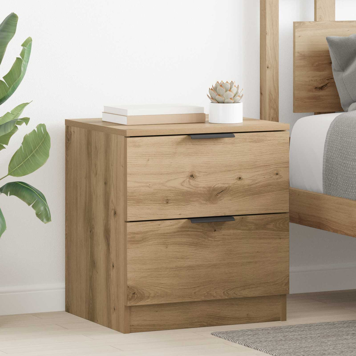 Bedside Cabinets Engineered Wood Artisan oak
