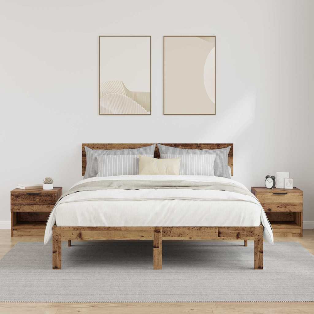 vidaXL Bed Cabinet 2 pcs Old Wood 40 x 39 x 40cm Engineered Wood 4