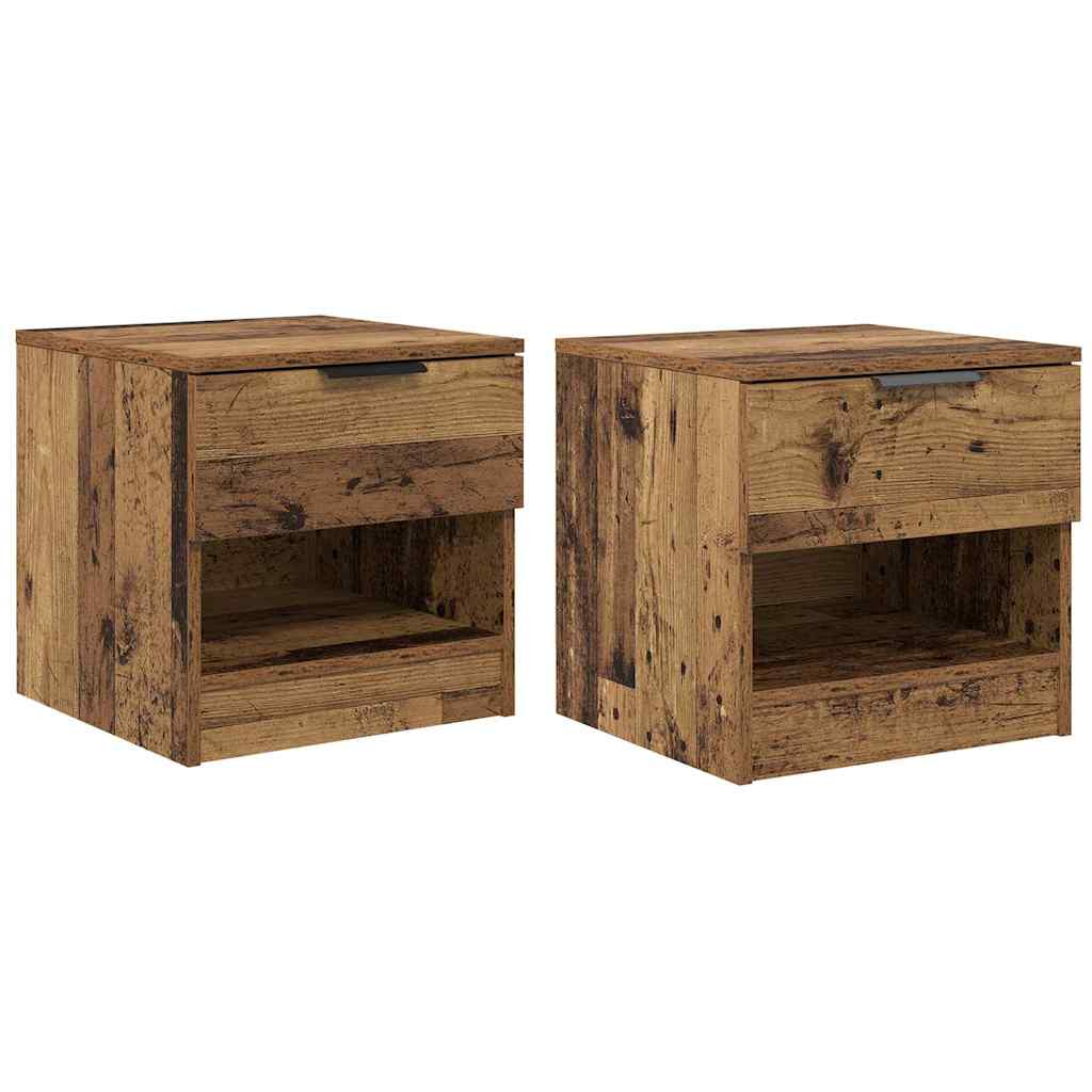 vidaXL Bed Cabinet 2 pcs Old Wood 40 x 39 x 40cm Engineered Wood 2