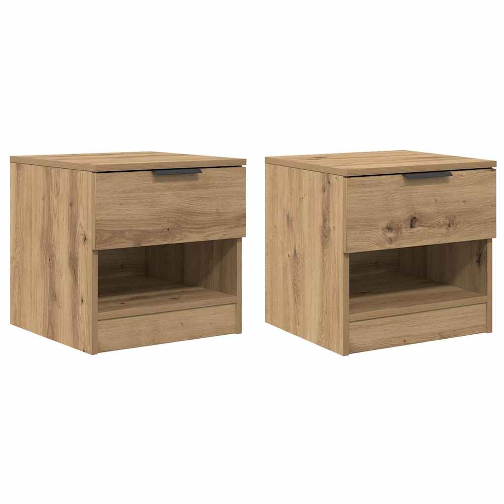 vidaXL Bed Cabinet 2 pcs Artisan Oak 40 x 39 x 40cm Engineered Wood 2