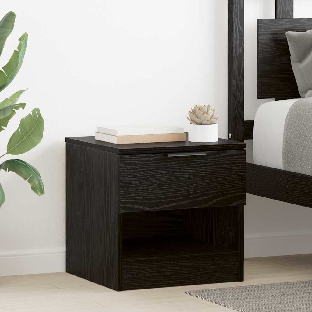 vidaXL Bed Cabinet 2 pcs Black Oak 40 x 39 x 40cm Engineered Wood 1