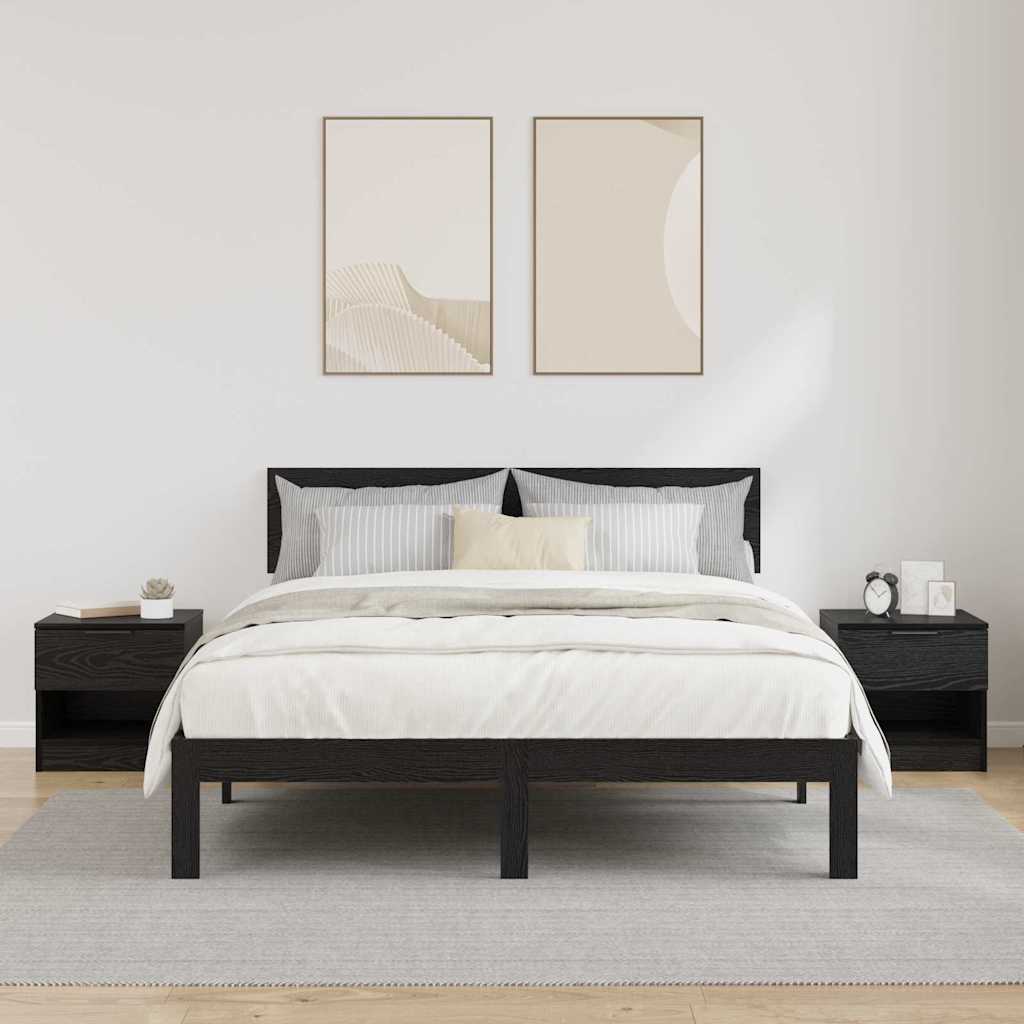 vidaXL Bed Cabinet 2 pcs Black Oak 40 x 39 x 40cm Engineered Wood 4