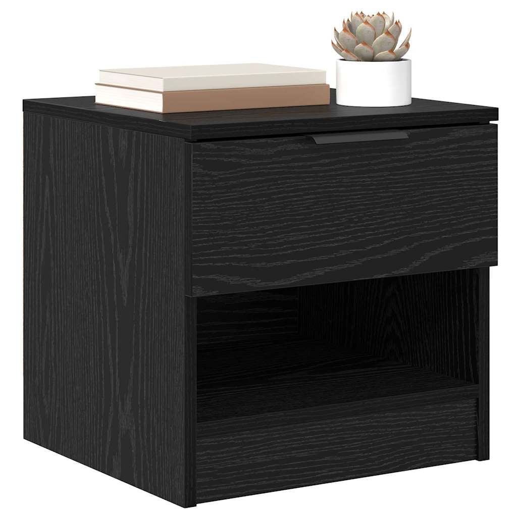 vidaXL Bed Cabinet 2 pcs Black Oak 40 x 39 x 40cm Engineered Wood 3