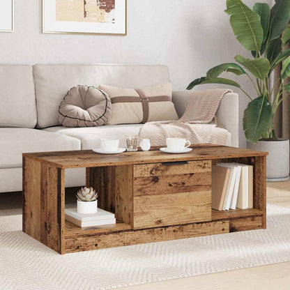 vidaXL Coffee Table Old Wood 102 x 50 x 36cm Engineered Wood 4