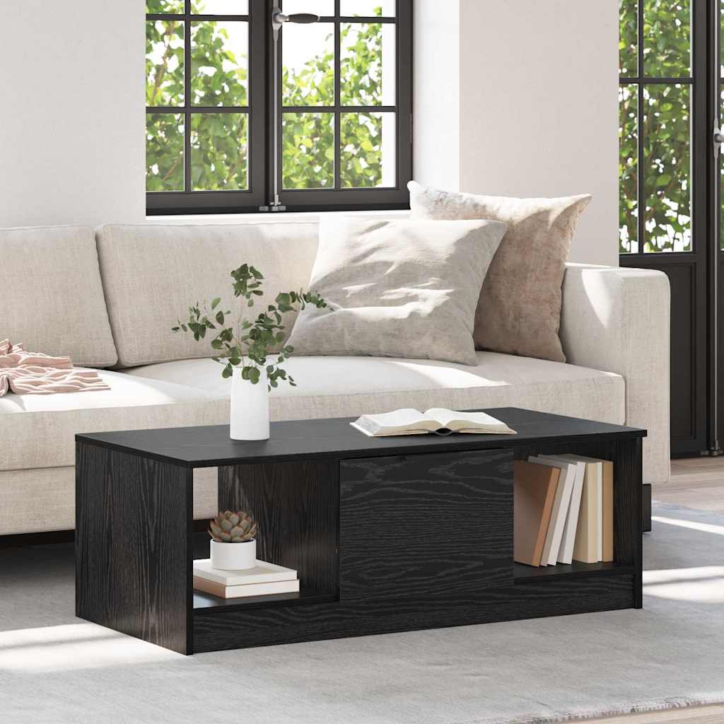 vidaXL Coffee Table Black Oak 102 x 50 x 36cm Engineered Wood 1