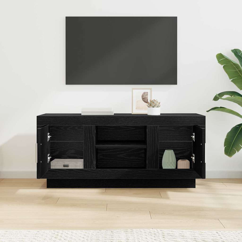 vidaXL TV Cabinet 102 x 35 x 45 cm Black Oak Engineered Wood 4