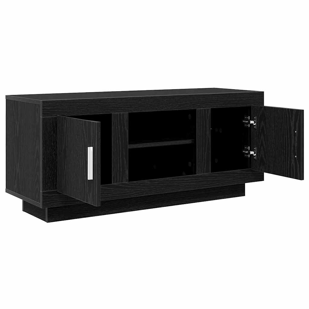 vidaXL TV Cabinet 102 x 35 x 45 cm Black Oak Engineered Wood 5