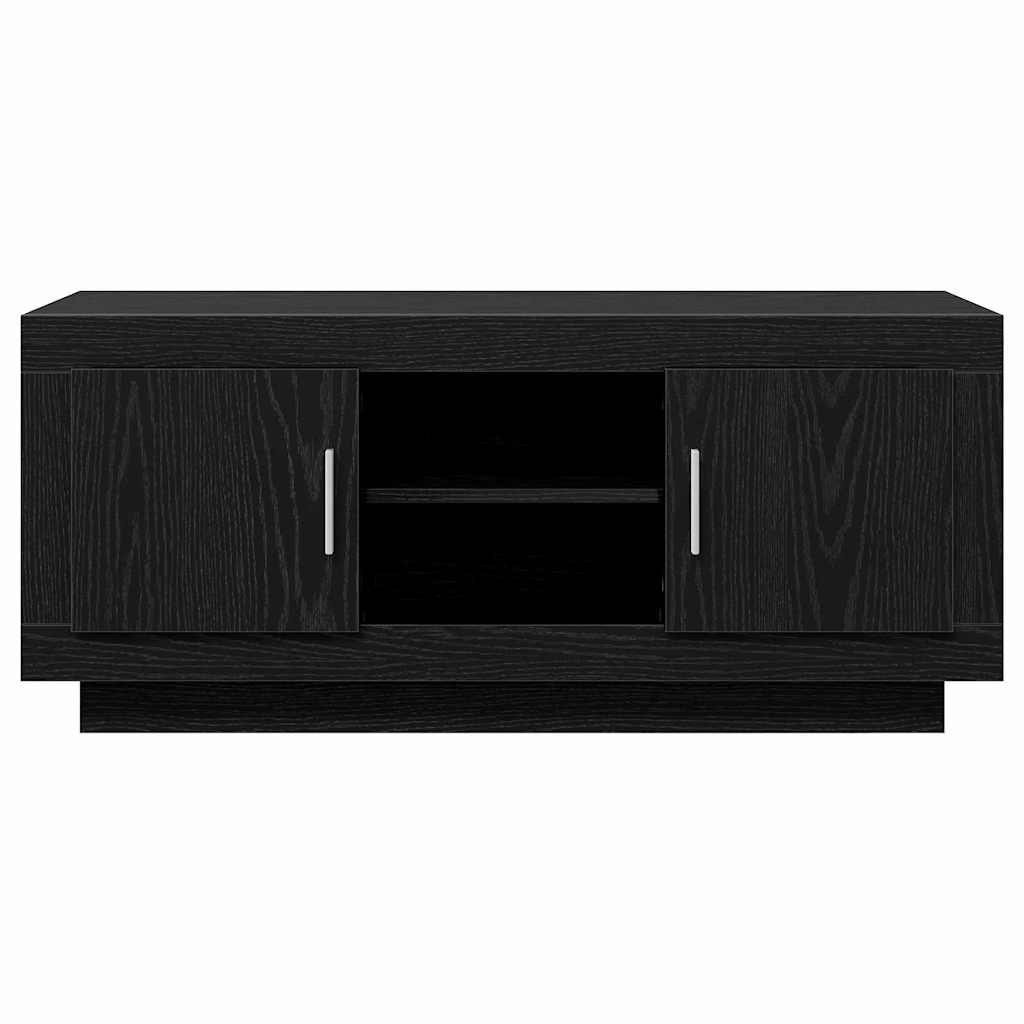 vidaXL TV Cabinet 102 x 35 x 45 cm Black Oak Engineered Wood 6