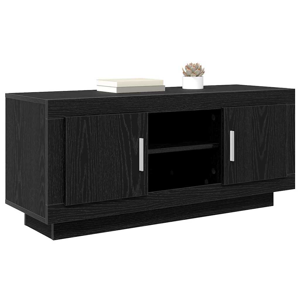 vidaXL TV Cabinet 102 x 35 x 45 cm Black Oak Engineered Wood 3