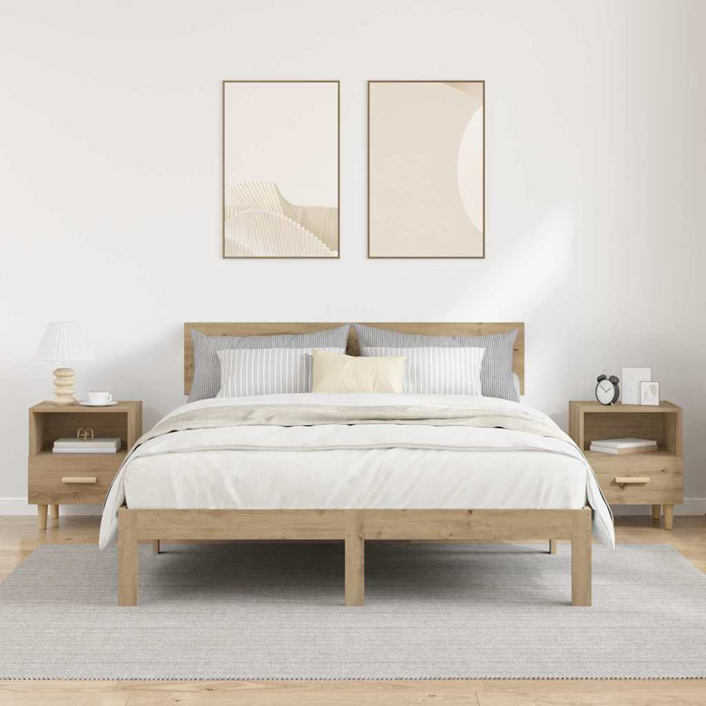 vidaXL Bedside Cabinet 2 pcs Artisan Oak 40 x 35 x 47 cm 4