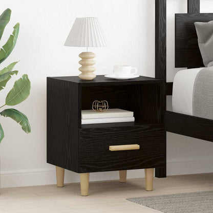 vidaXL Bedside Cabinet 2 pcs Black Oak 40 x 35 x 47 cm Engineered Wood 1