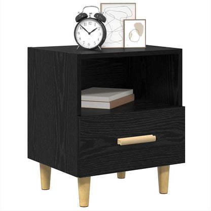 vidaXL Bedside Cabinet 2 pcs Black Oak 40 x 35 x 47 cm Engineered Wood 3