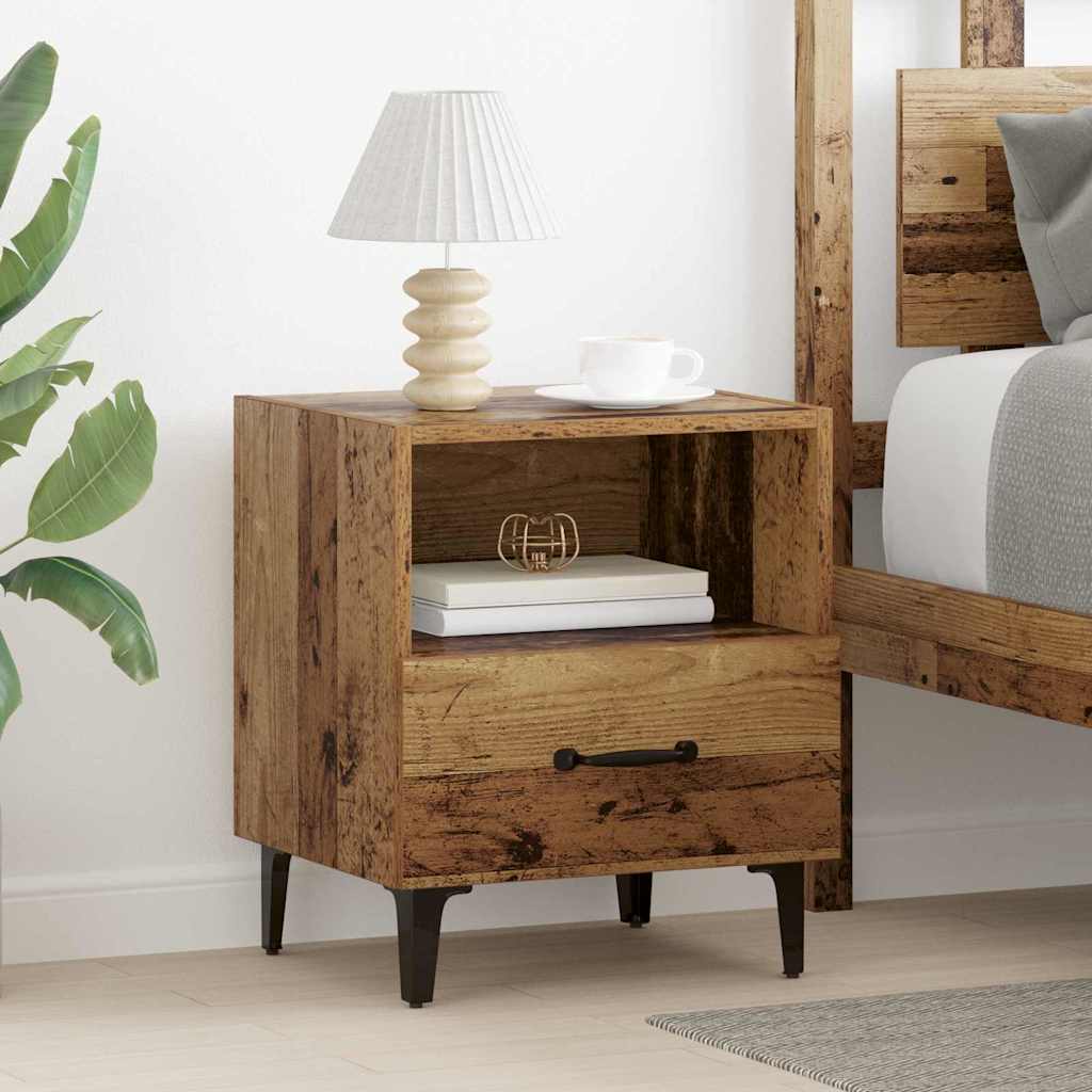 vidaXL Bedside Cabinet 2 pcs Old Wood 40 x 35 x 47.5 cm 1