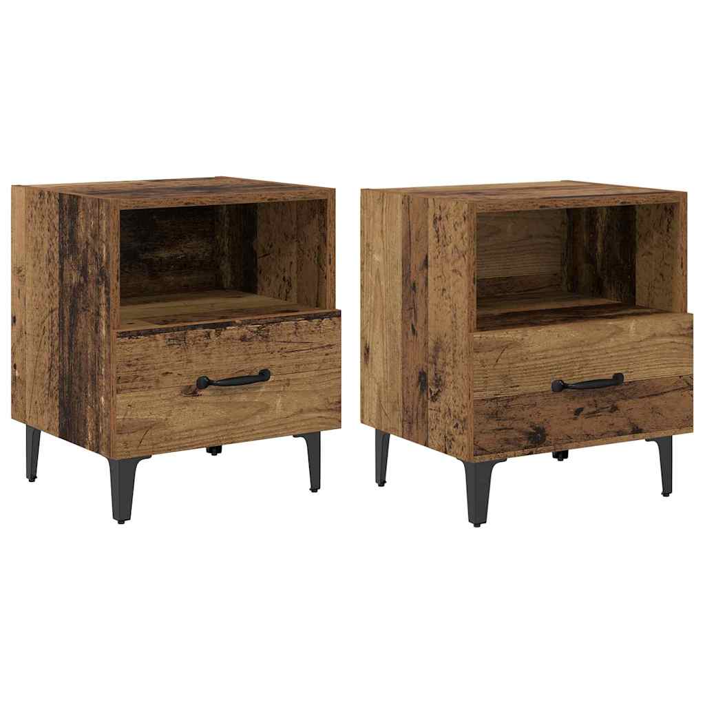 vidaXL Bedside Cabinet 2 pcs Old Wood 40 x 35 x 47.5 cm 2