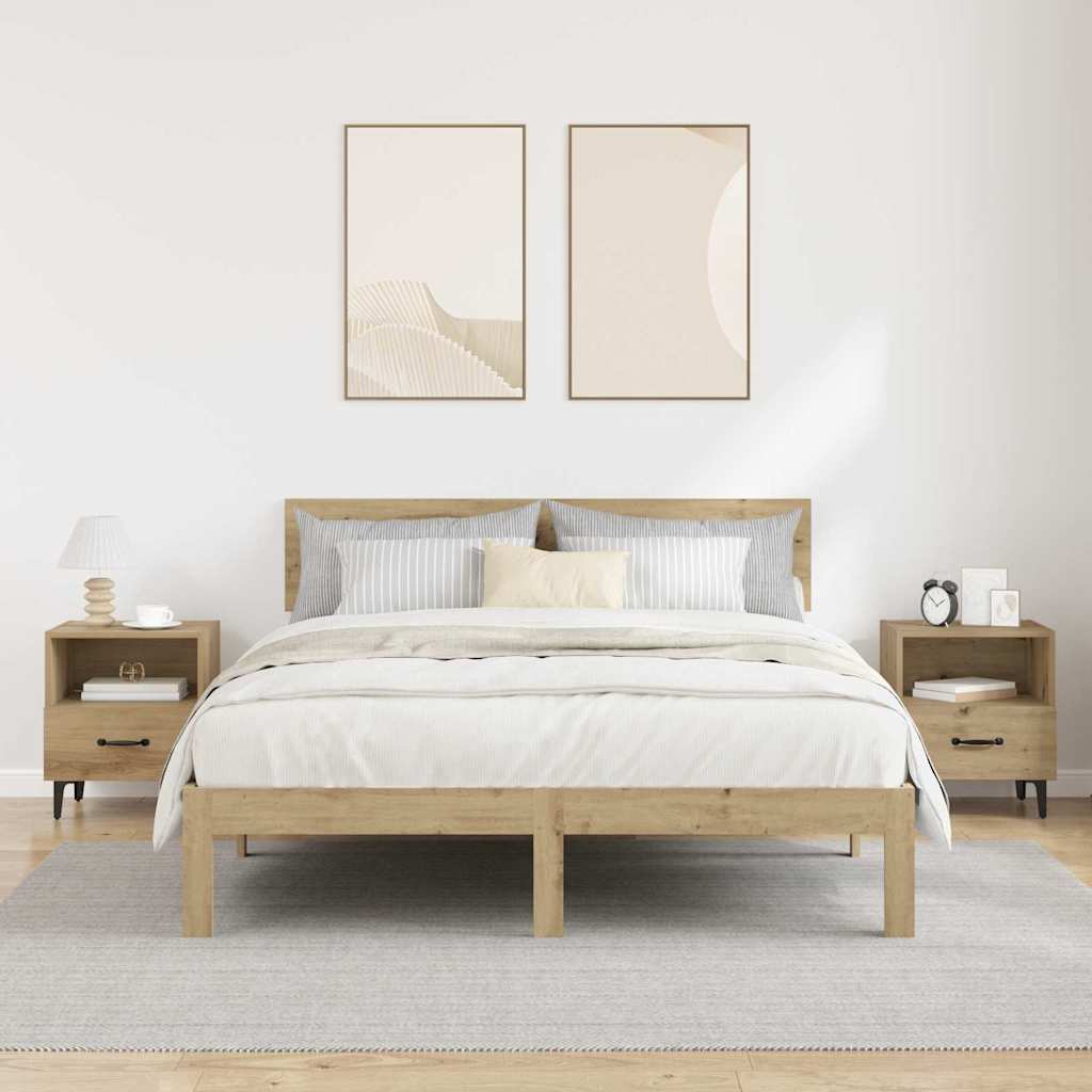 vidaXL Bedside Cabinet 2 pcs Artisan Oak 40 x 35 x 47.5 cm 4