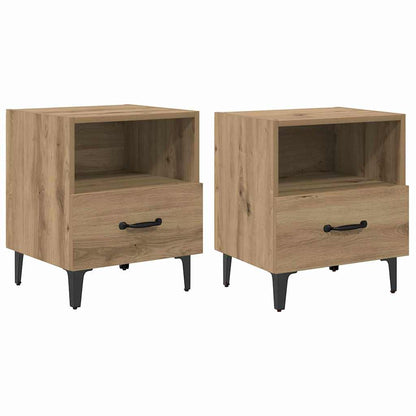 vidaXL Bedside Cabinet 2 pcs Artisan Oak 40 x 35 x 47.5 cm 2