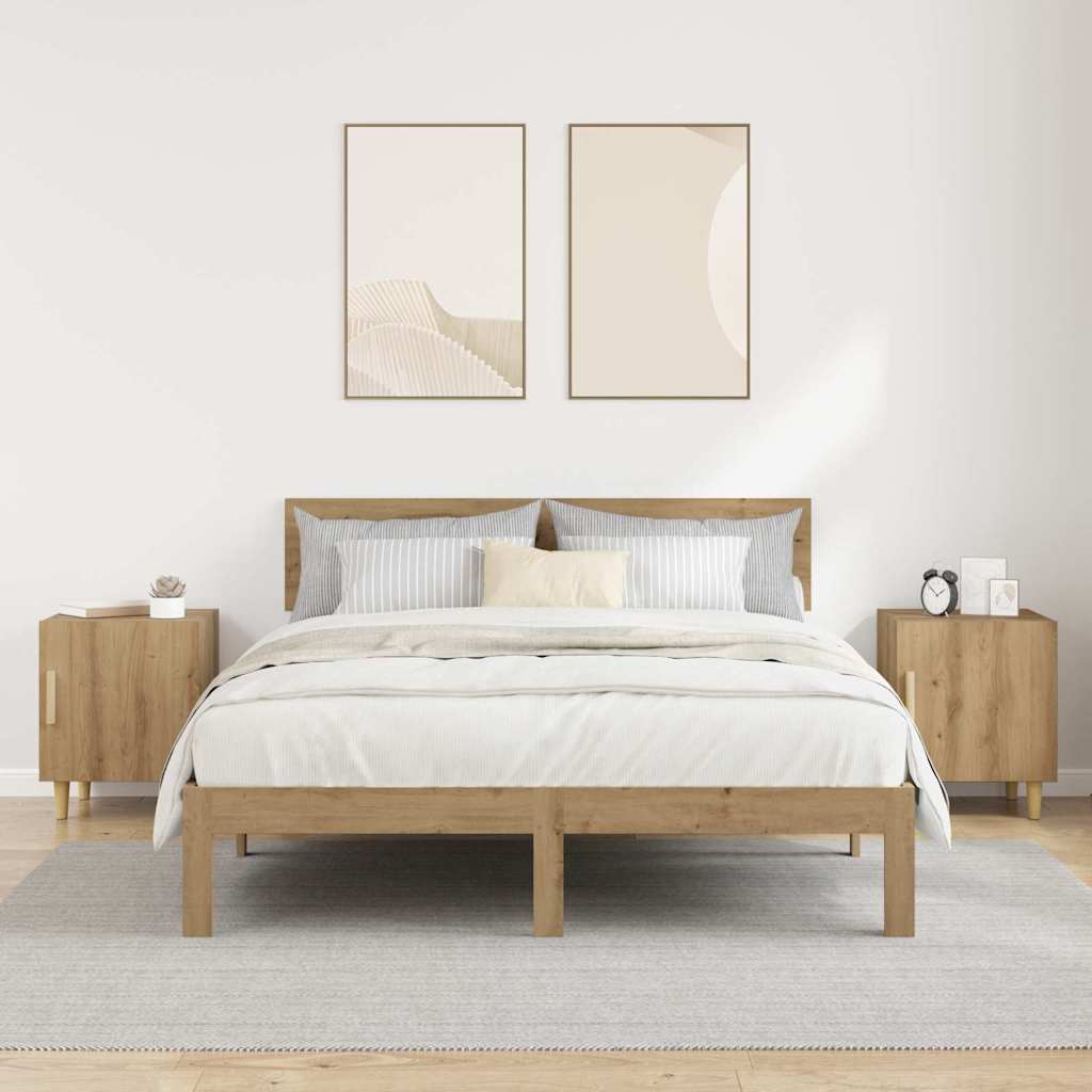 vidaXL Bedside Cabinet 2 pcs Artisan Oak 40 x 40 x 50 cm 4