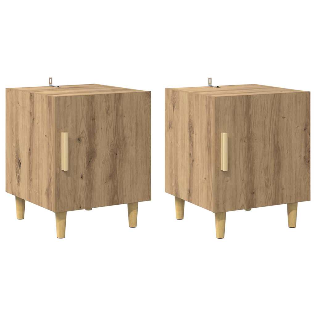 vidaXL Bedside Cabinet 2 pcs Artisan Oak 40 x 40 x 50 cm 2