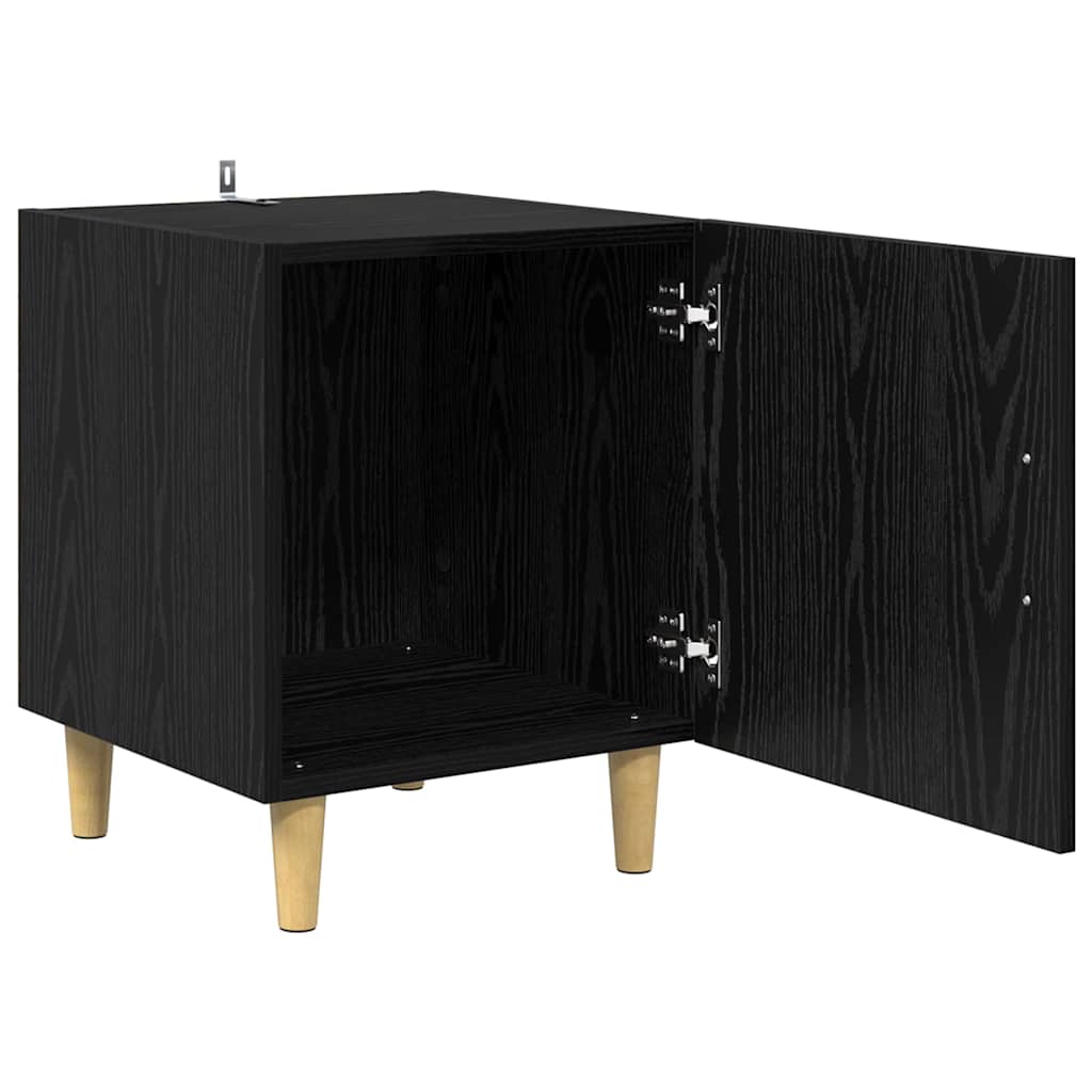 vidaXL Bedside Cabinet 2 pcs Black Oak 40 x 40 x 50 cm Engineered Wood 5