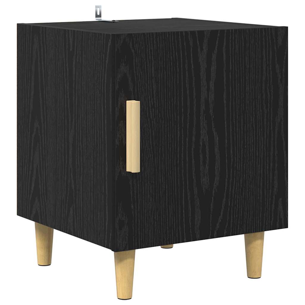 vidaXL Bedside Cabinet 2 pcs Black Oak 40 x 40 x 50 cm Engineered Wood 6