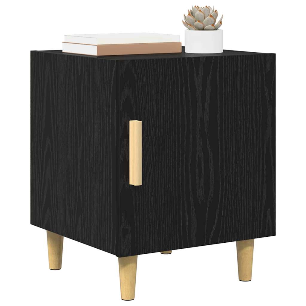 vidaXL Bedside Cabinet 2 pcs Black Oak 40 x 40 x 50 cm Engineered Wood 3