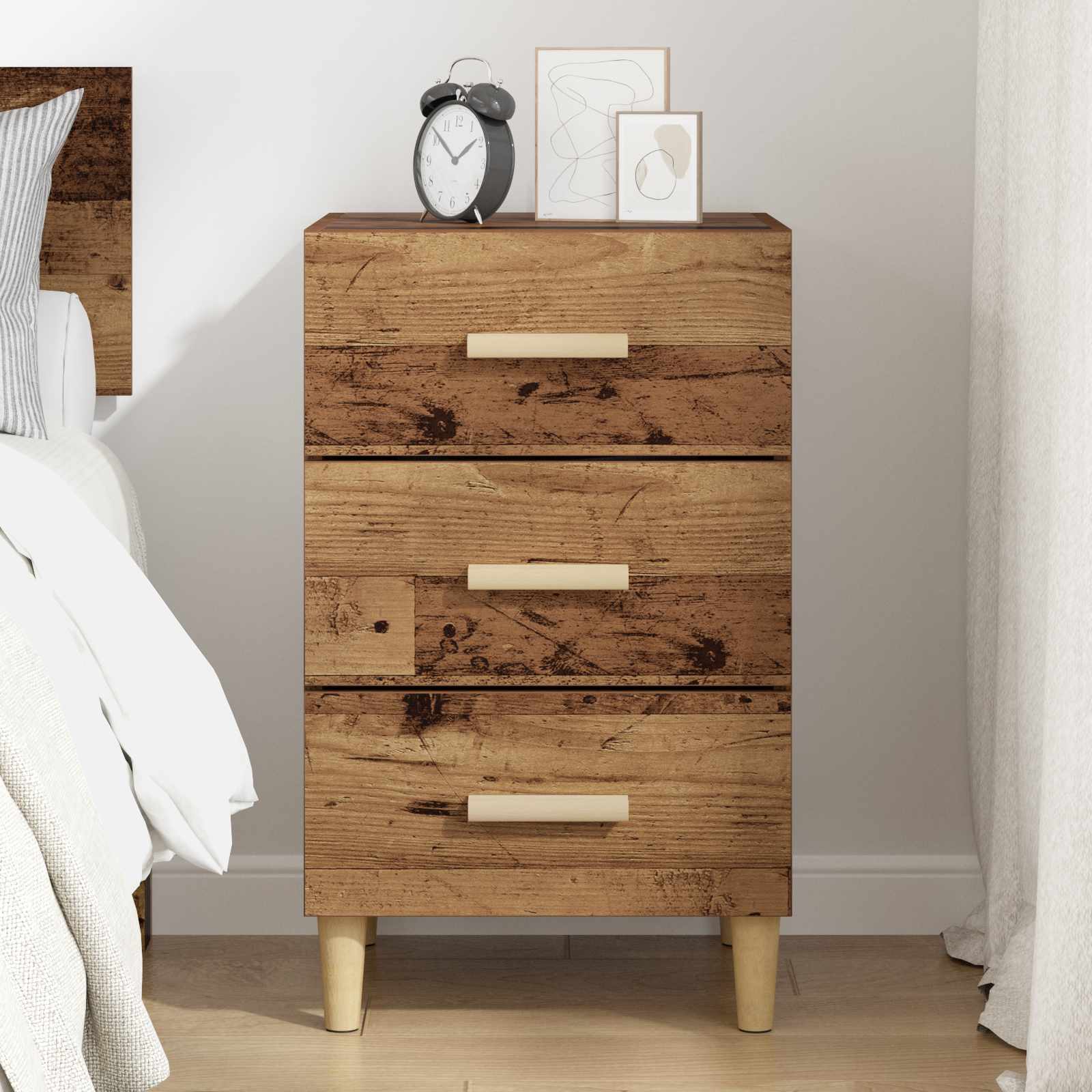 vidaXL Bedside Cabinet Old Wood 40 x 40 x 66 cm Engineered Wood 4
