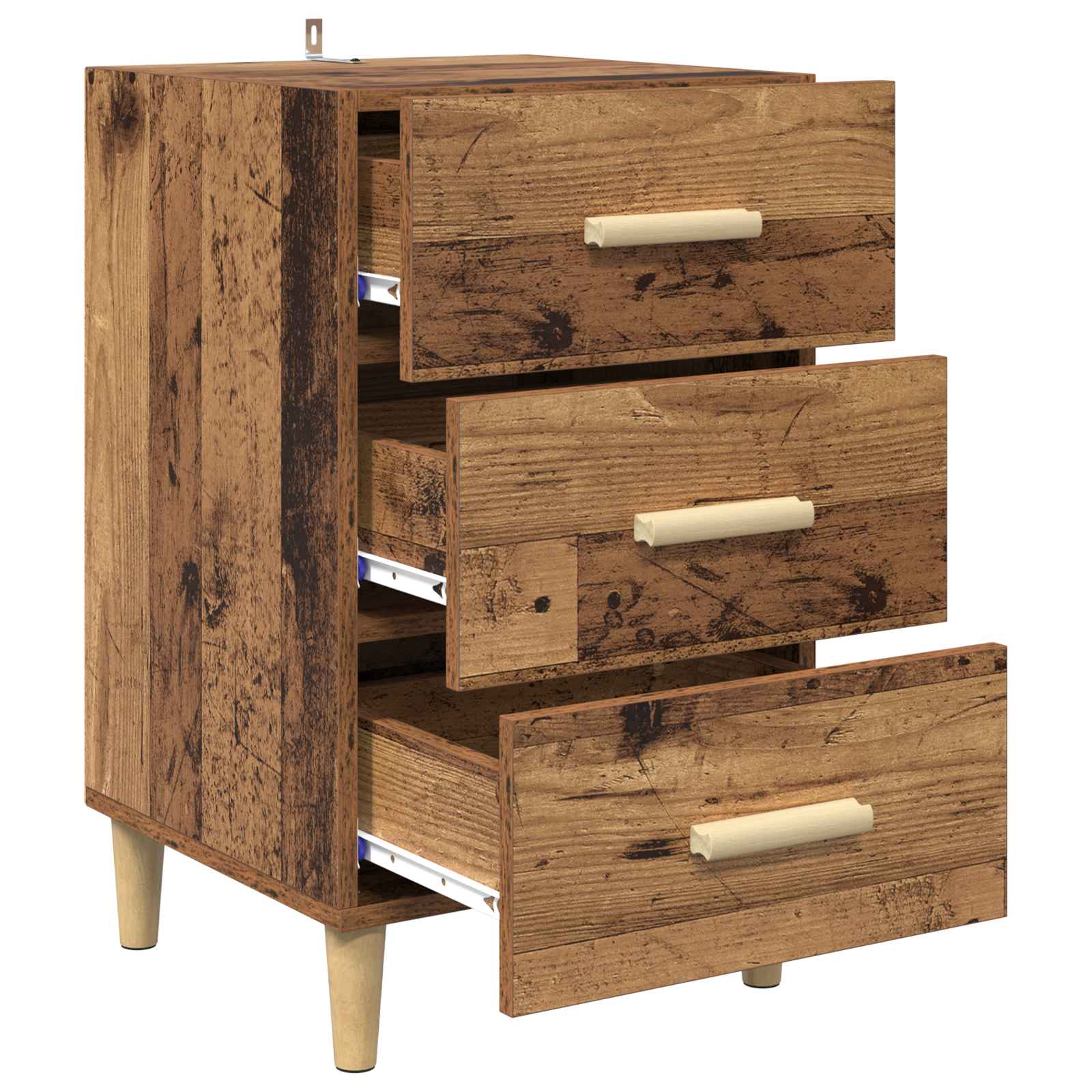 vidaXL Bedside Cabinet Old Wood 40 x 40 x 66 cm Engineered Wood 5