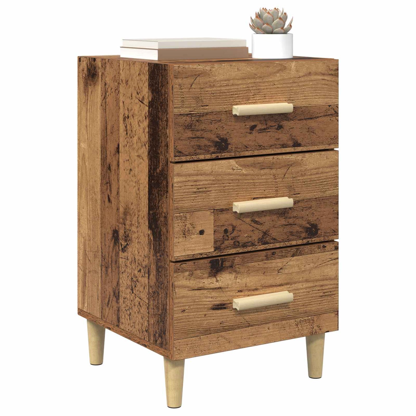 vidaXL Bedside Cabinet Old Wood 40 x 40 x 66 cm Engineered Wood 3