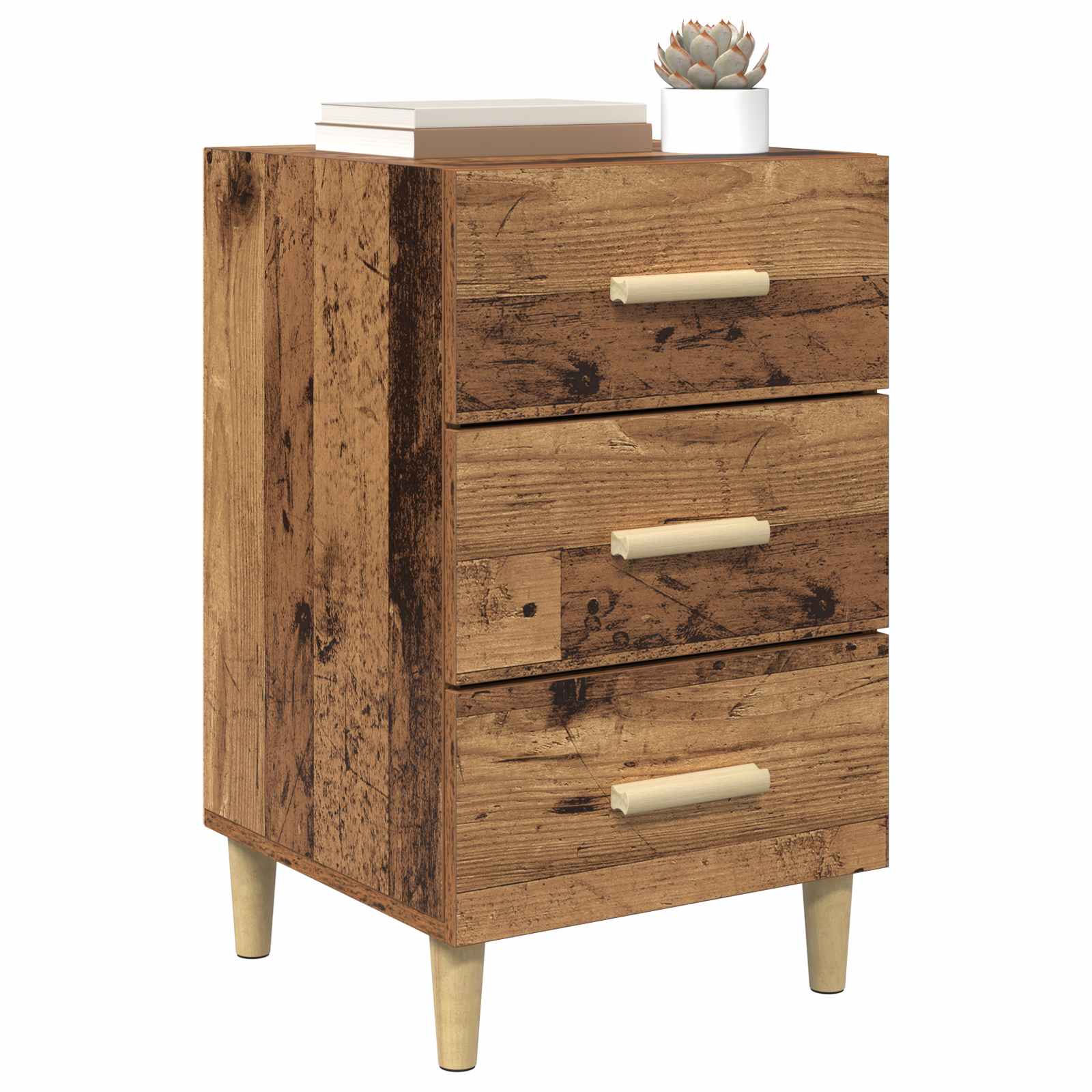 vidaXL Bedside Cabinet Old Wood 40 x 40 x 66 cm Engineered Wood 3