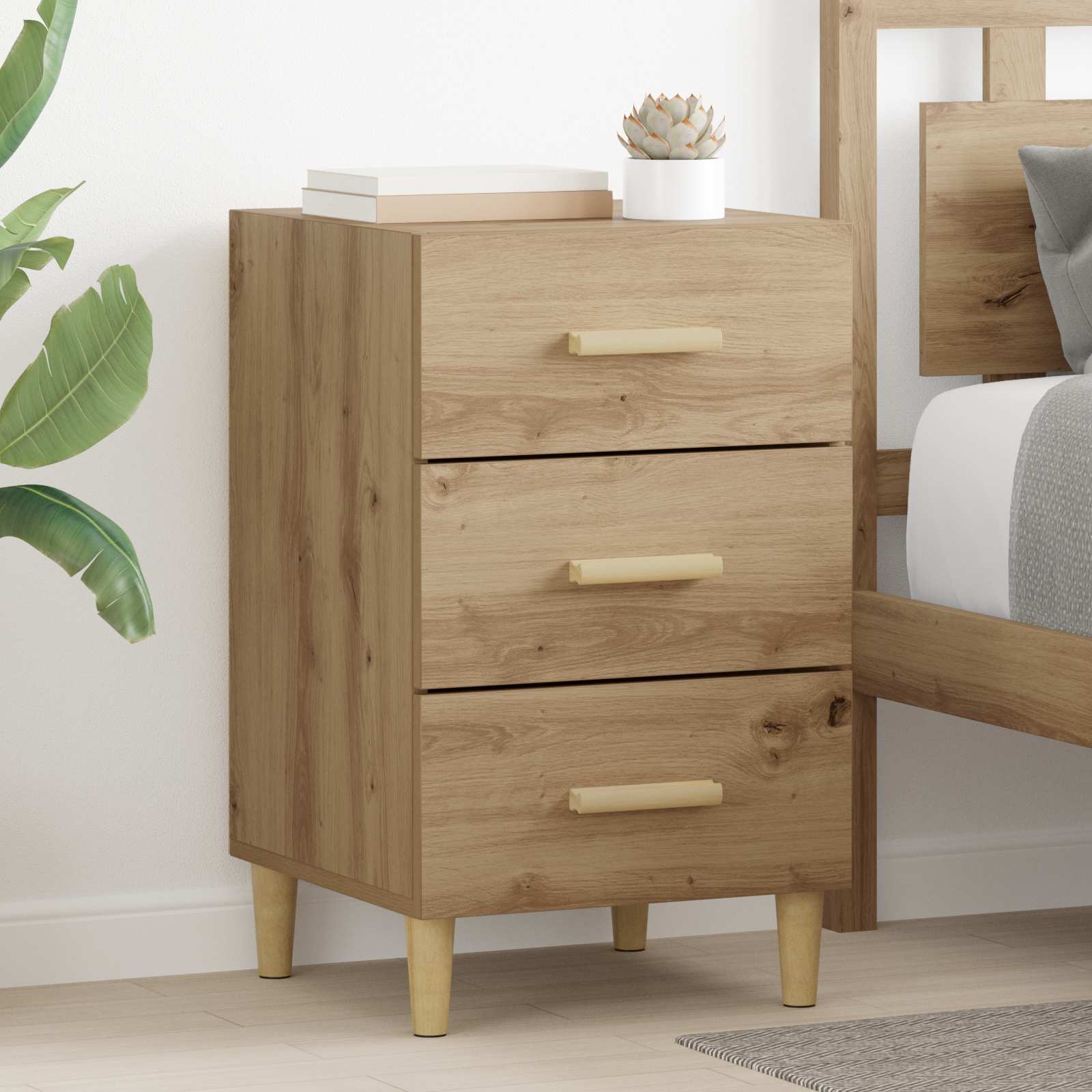 vidaXL Bedside Cabinet Artisan Oak 40 x 40 x 66 cm Engineered Wood 1