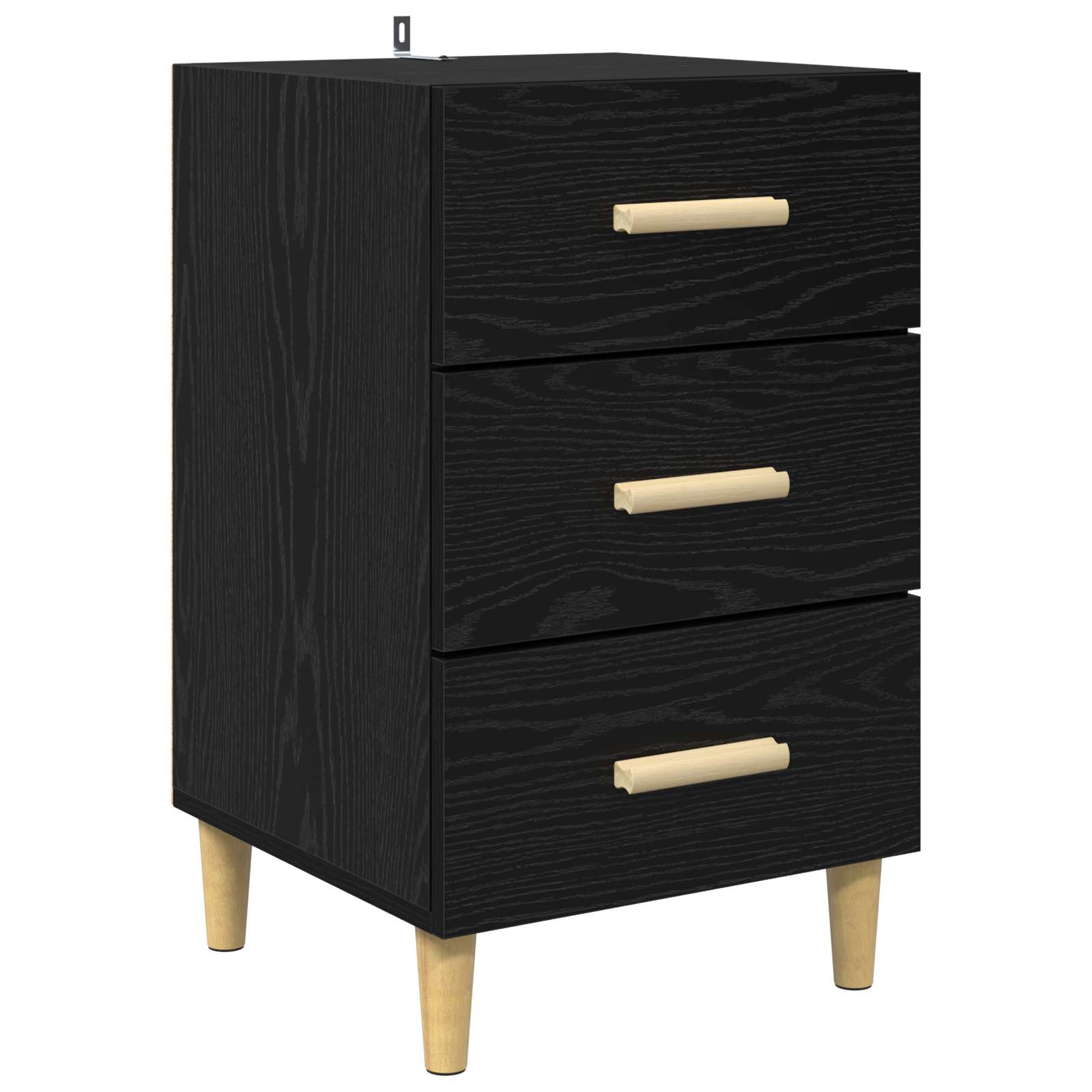 vidaXL Bedside Cabinet Black Oak 40 x 40 x 66 cm Engineered Wood 2