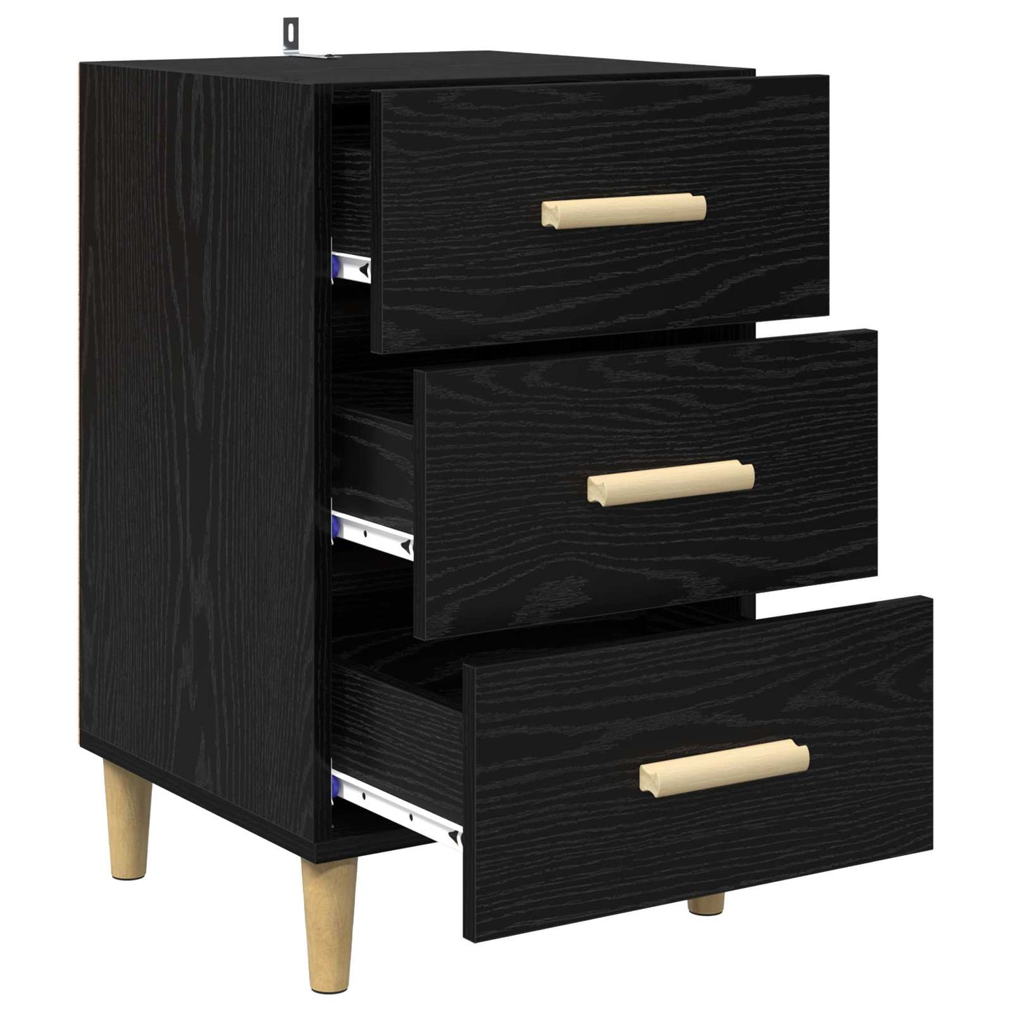 vidaXL Bedside Cabinet Black Oak 40 x 40 x 66 cm Engineered Wood 5