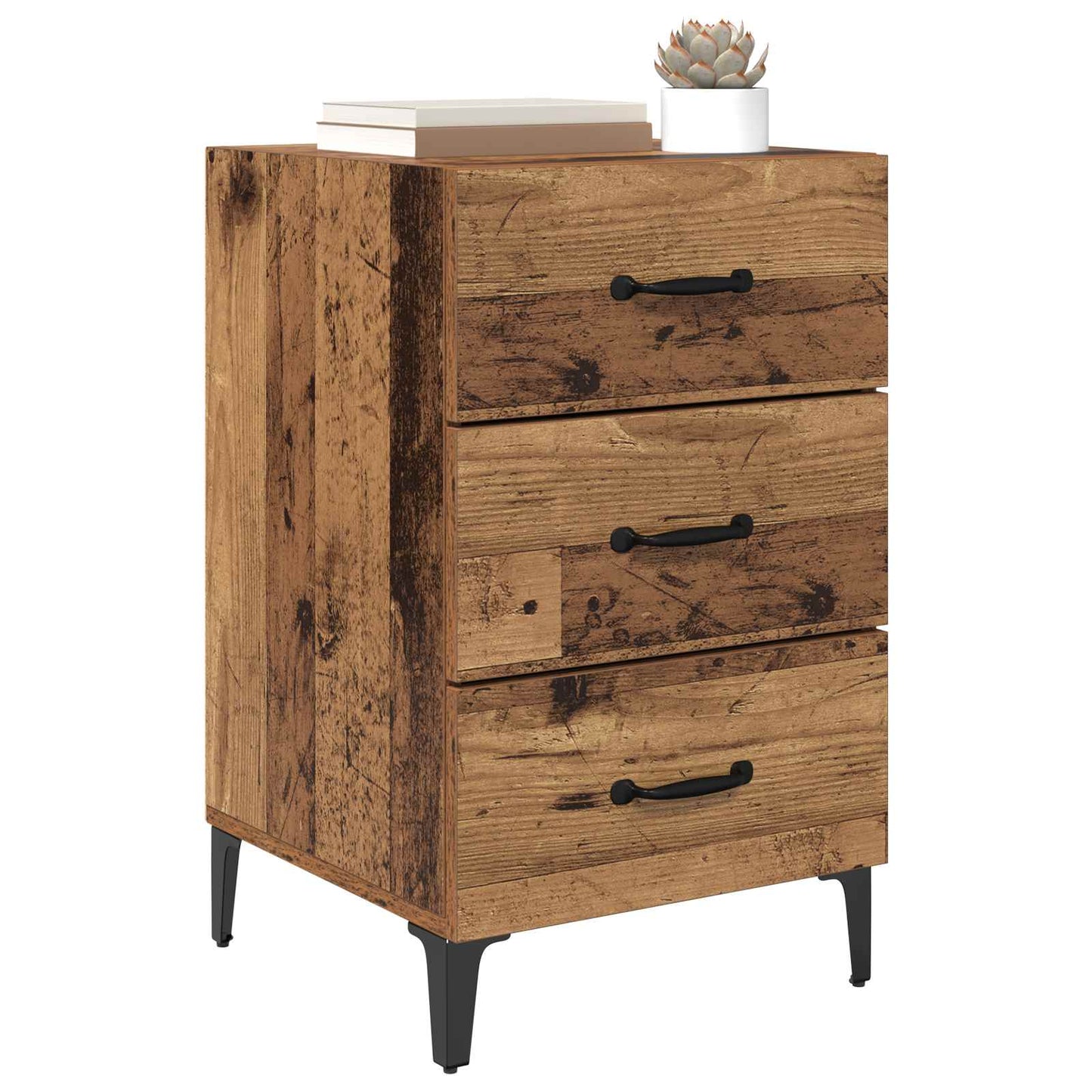 vidaXL Bedside Cabinet Old Wood 40 x 40.5 x 66 cm Engineered Wood 3