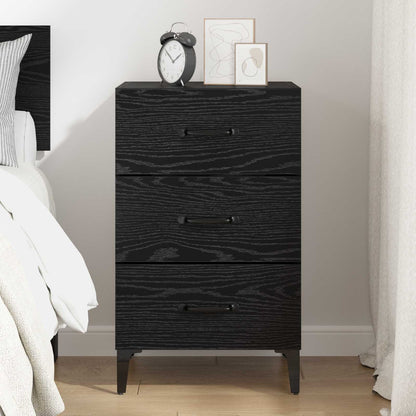 vidaXL Bedside Cabinet Black Oak 40 x 40.5 x 66 cm Engineered Wood 4