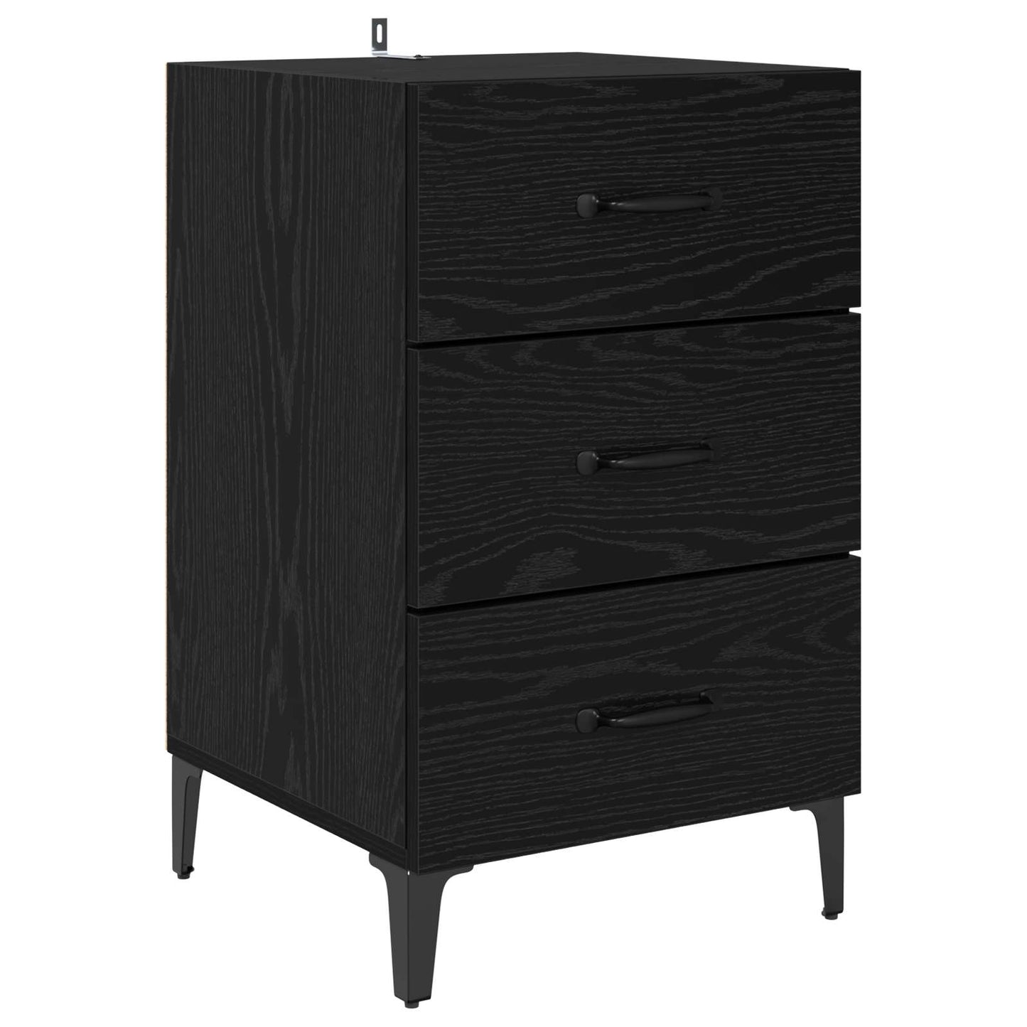 vidaXL Bedside Cabinet Black Oak 40 x 40.5 x 66 cm Engineered Wood 2