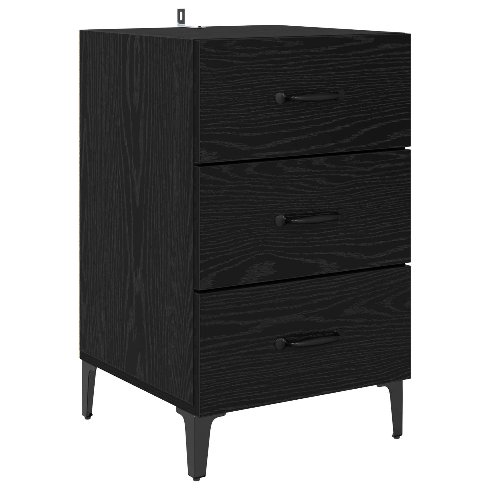 vidaXL Bedside Cabinet Black Oak 40 x 40.5 x 66 cm Engineered Wood 2