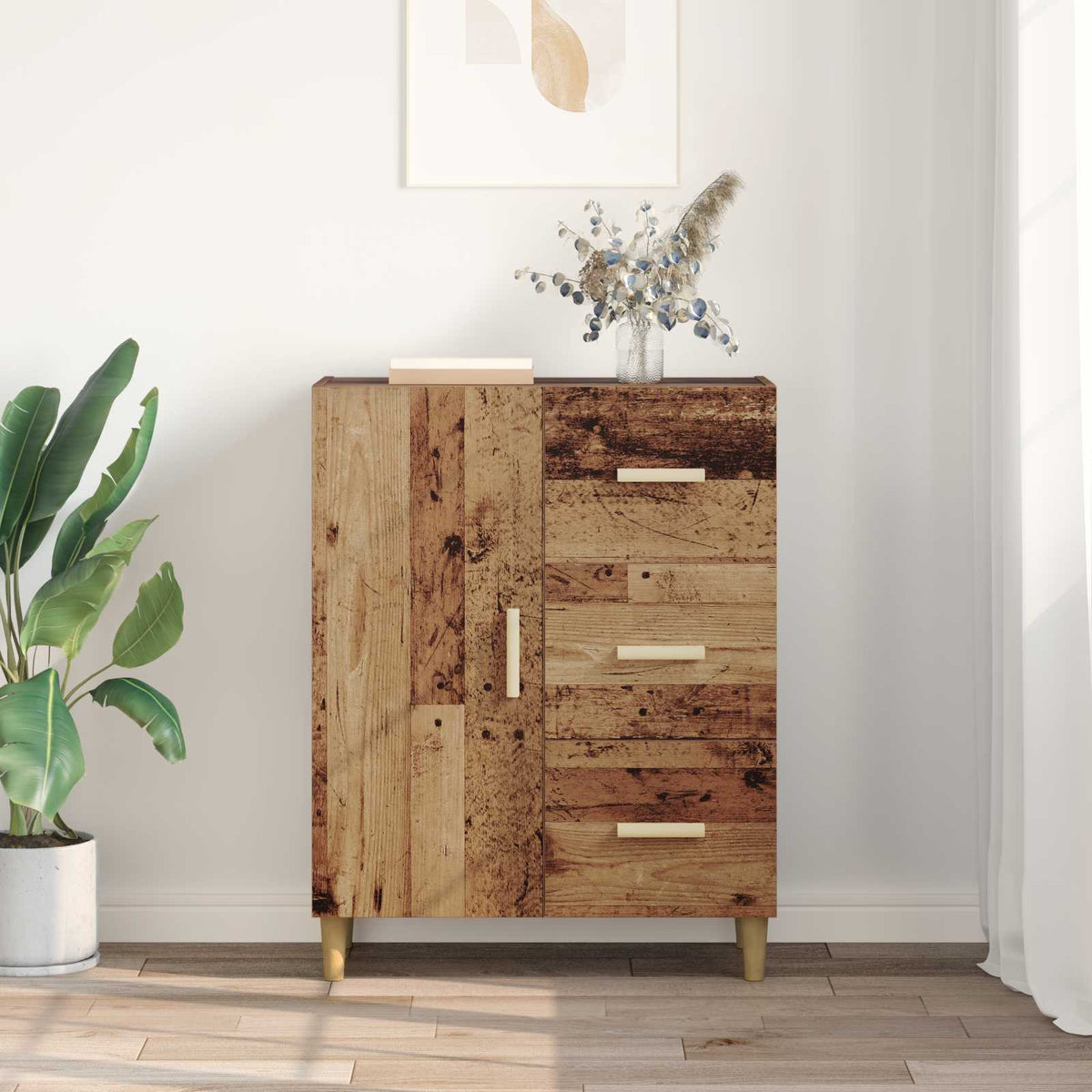 vidaXL Sideboard Old wood 34 x 69.5 x 90 cm Engineered Wood 4