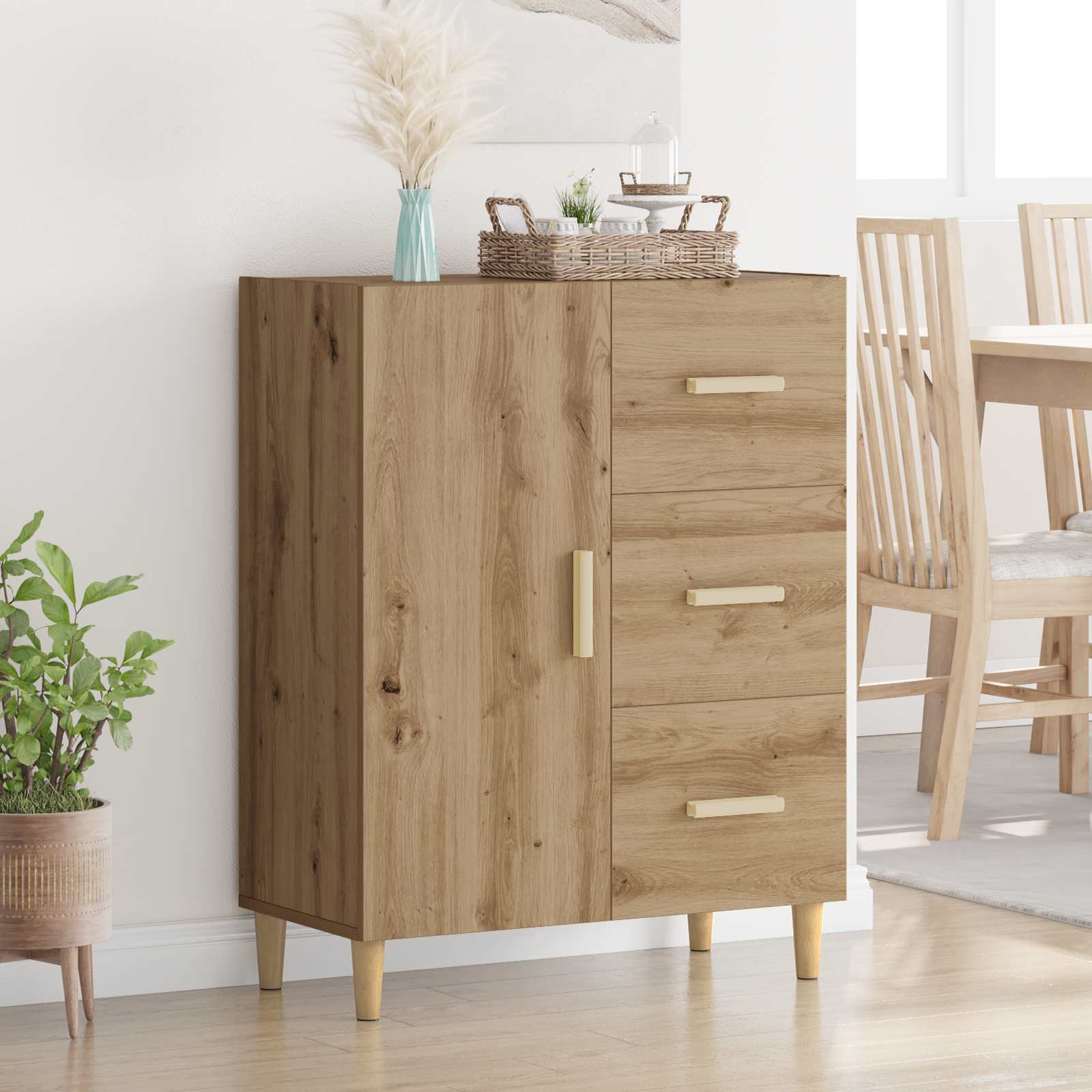 vidaXL Sideboard Artisan Oak 34 x 69.5 x 90 cm Engineered Wood 1