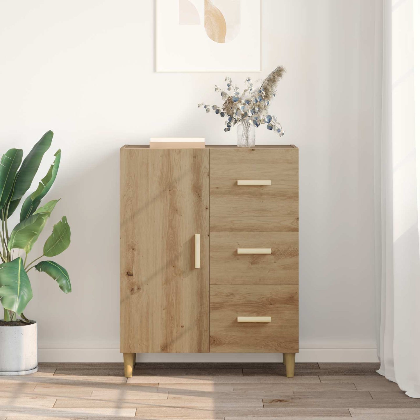 vidaXL Sideboard Artisan Oak 34 x 69.5 x 90 cm Engineered Wood 4