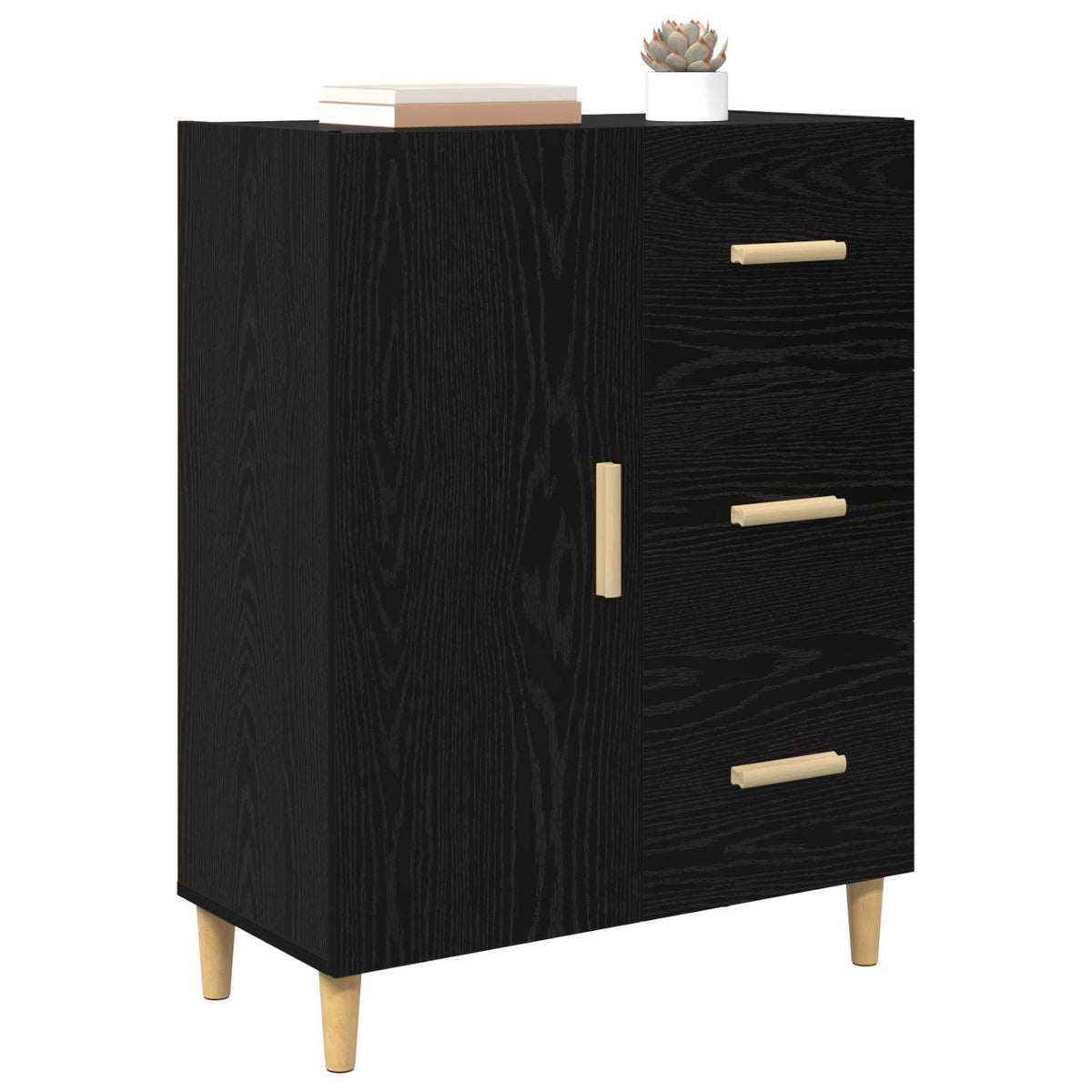 Sideboard 69,5x34x90 cm Engineered Wood Black oak