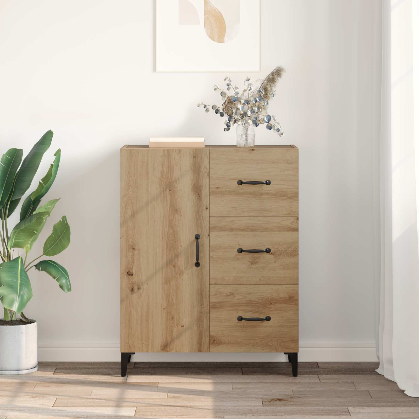 vidaXL Sideboard Artisan Oak 69.5 x 34 x 90 cm Engineered Wood 4