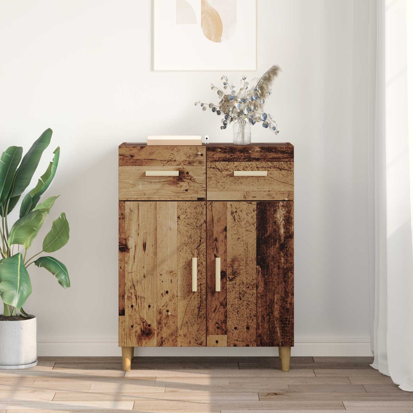 vidaXL Sideboard Old wood 34 x 69.5 x 89 cm Engineered Wood 4