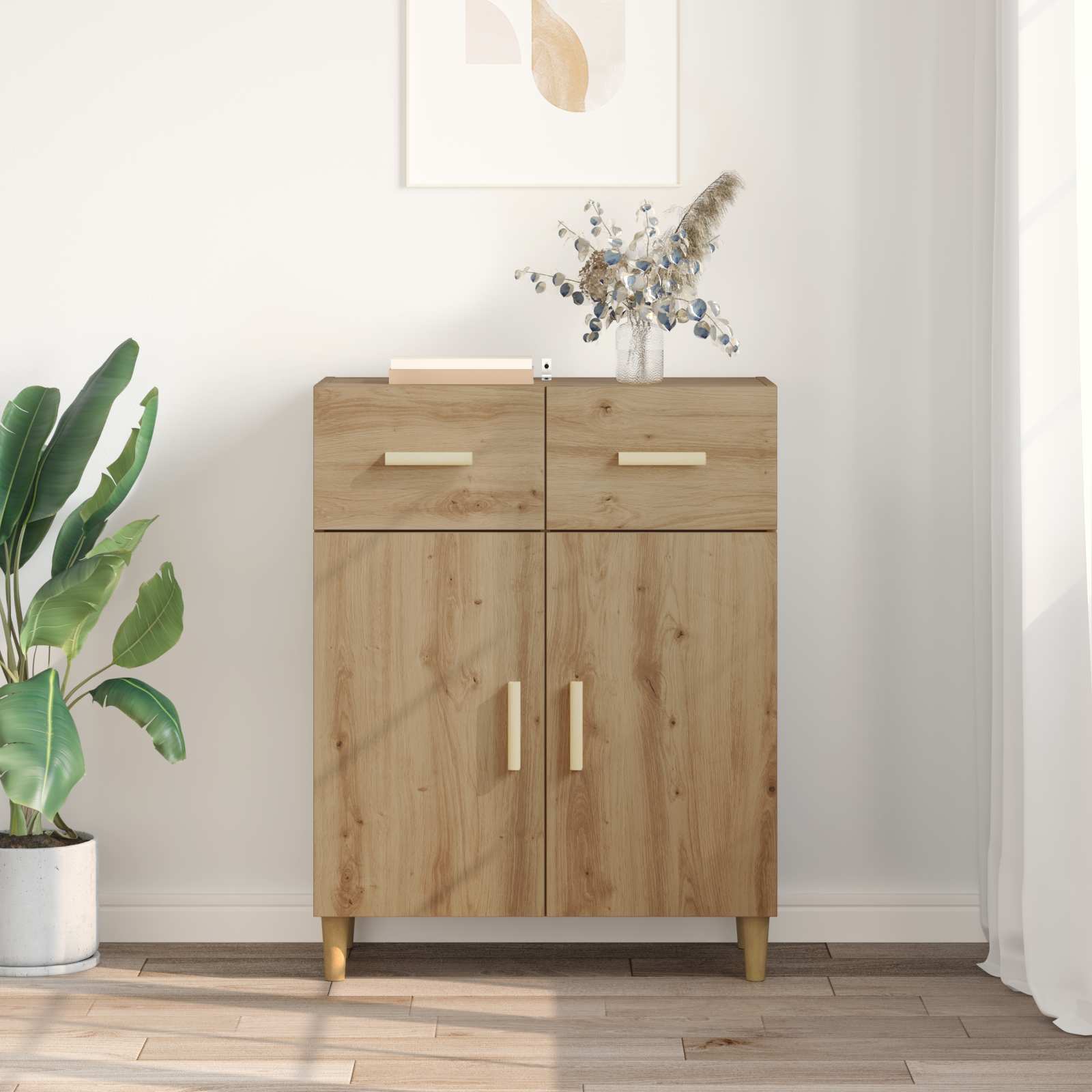 vidaXL Sideboard Artisan oak 34 x 69.5 x 89 cm Engineered Wood 4