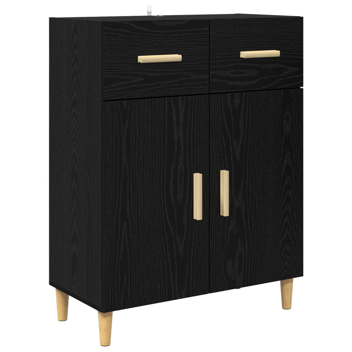 Sideboard 69,5x34x89 cm Engineered Wood Black oak